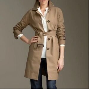 Talbots Animal Print Lined Classic Trench Coat Size 16 XL Timeless Closet Staple